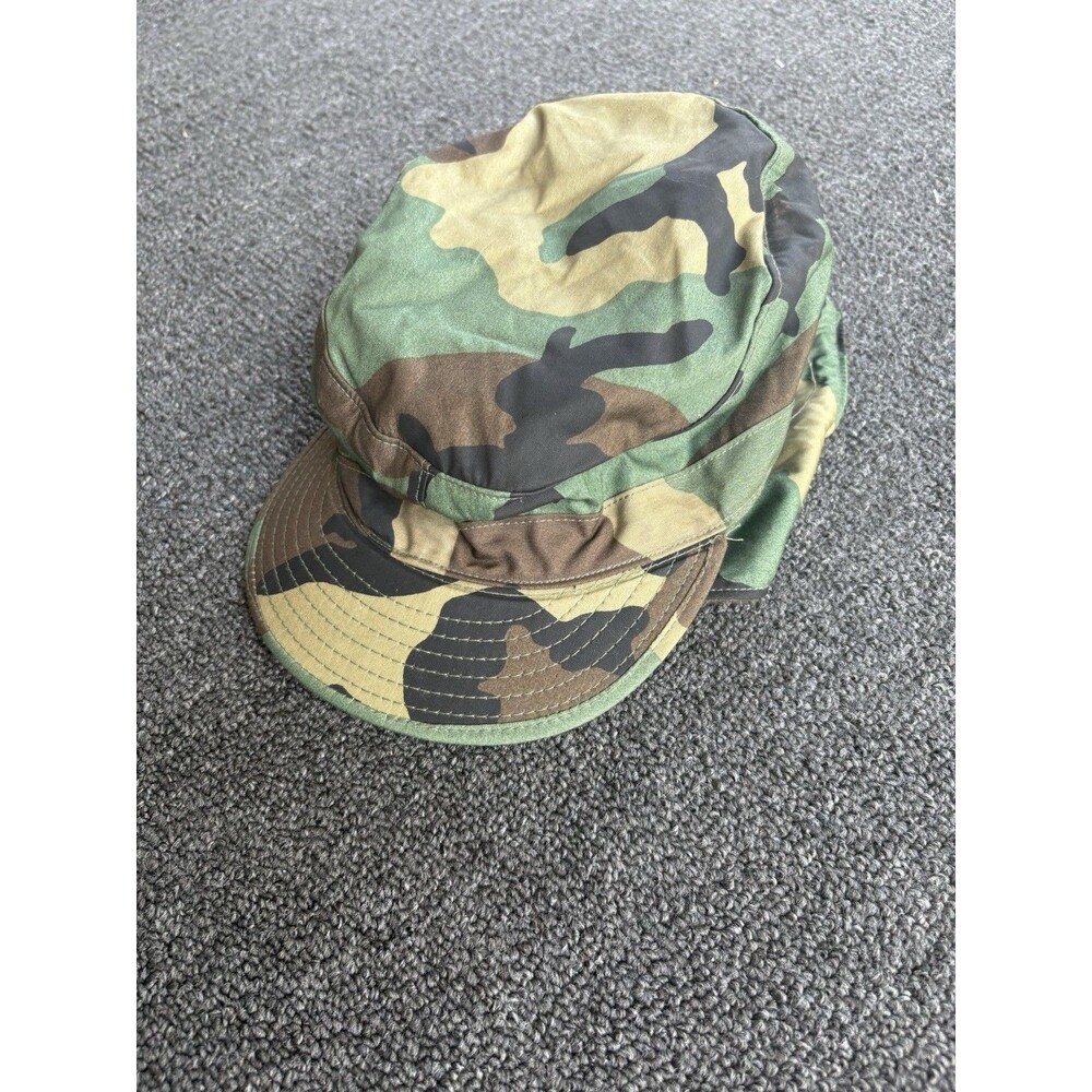 Vintage US Military BDU Woodland Camo Patrol Cap‎ Hat Size 7¼ - Picture 5 of 5